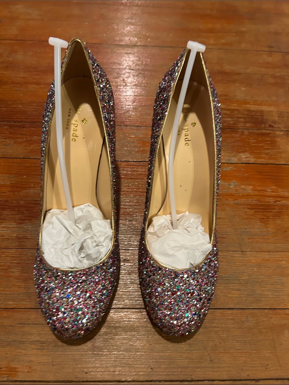 Kate Spade Karolina Glitter Pumps Rainbow Sparkle Heels NIB Size 9.5